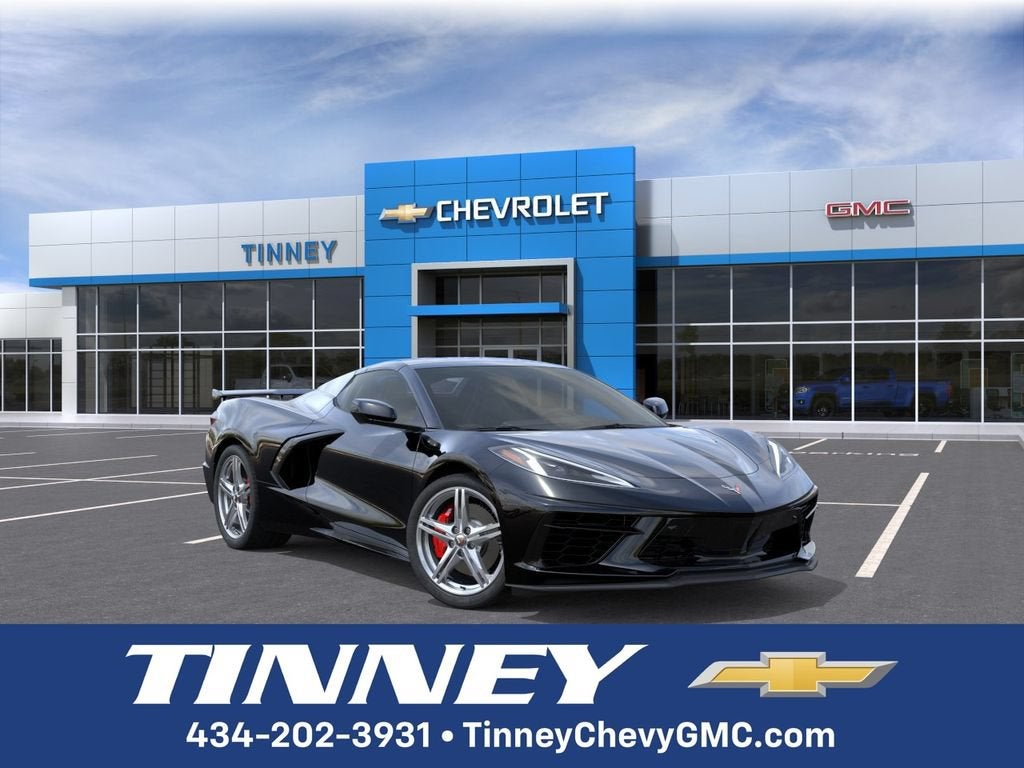 2026 Chevrolet Corvette Stingray 3LT in Black — front three-quarter view