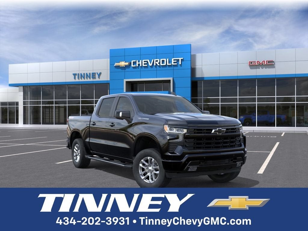 2026 Chevrolet Silverado 1500 RST in Black — front three-quarter view