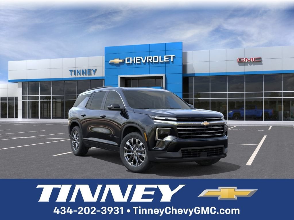 2026 Chevrolet Traverse LT in Mosaic Black Metallic — front three-quarter view