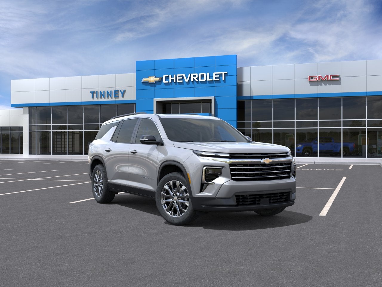 2026 Chevrolet Traverse LT in Sterling Gray Metallic — front three-quarter view