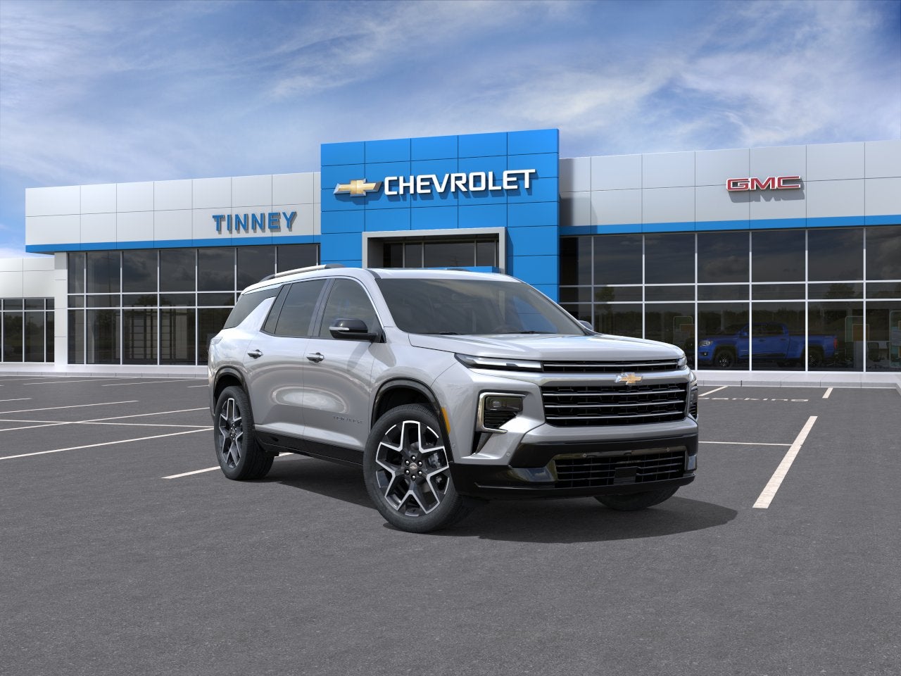 2026 Chevrolet Traverse High Country in Sterling Gray Metallic — front three-quarter view
