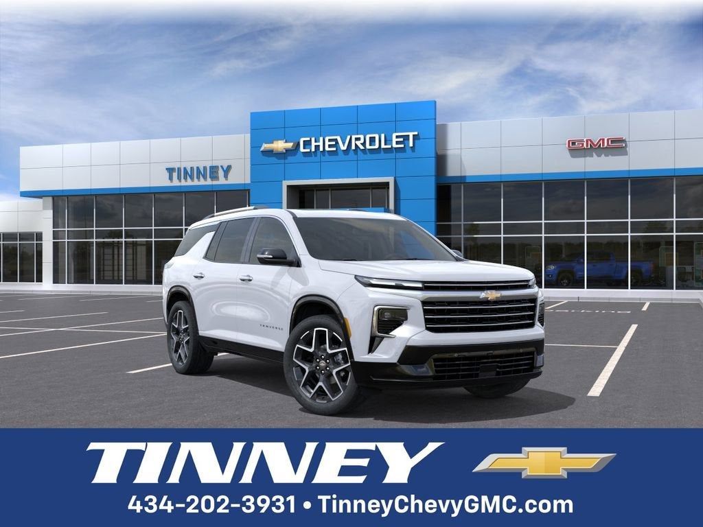 2026 Chevrolet Traverse High Country in Polar White Tricoat — front three-quarter view