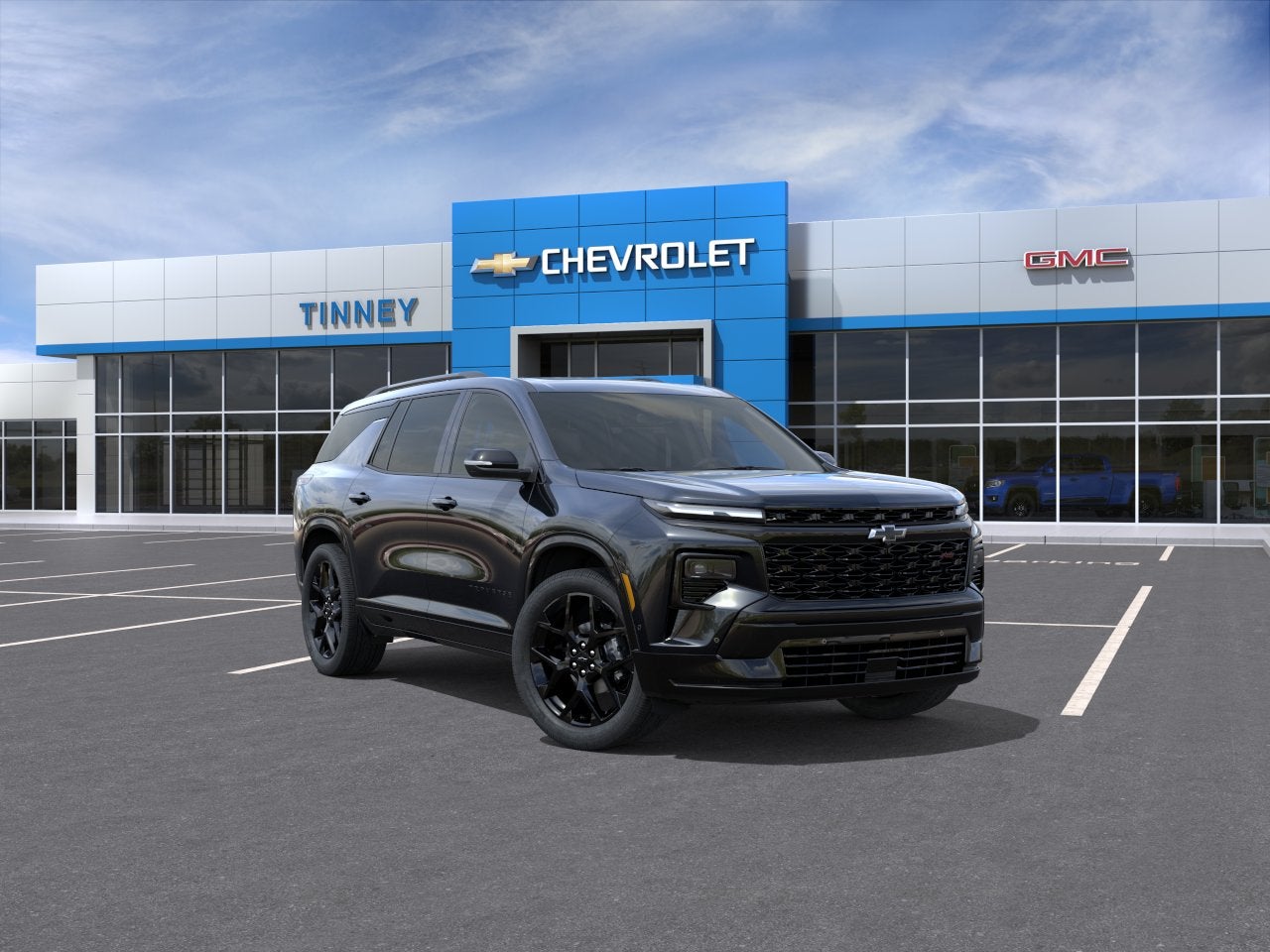 2026 Chevrolet Traverse RS in Mosaic Black Metallic — front three-quarter view