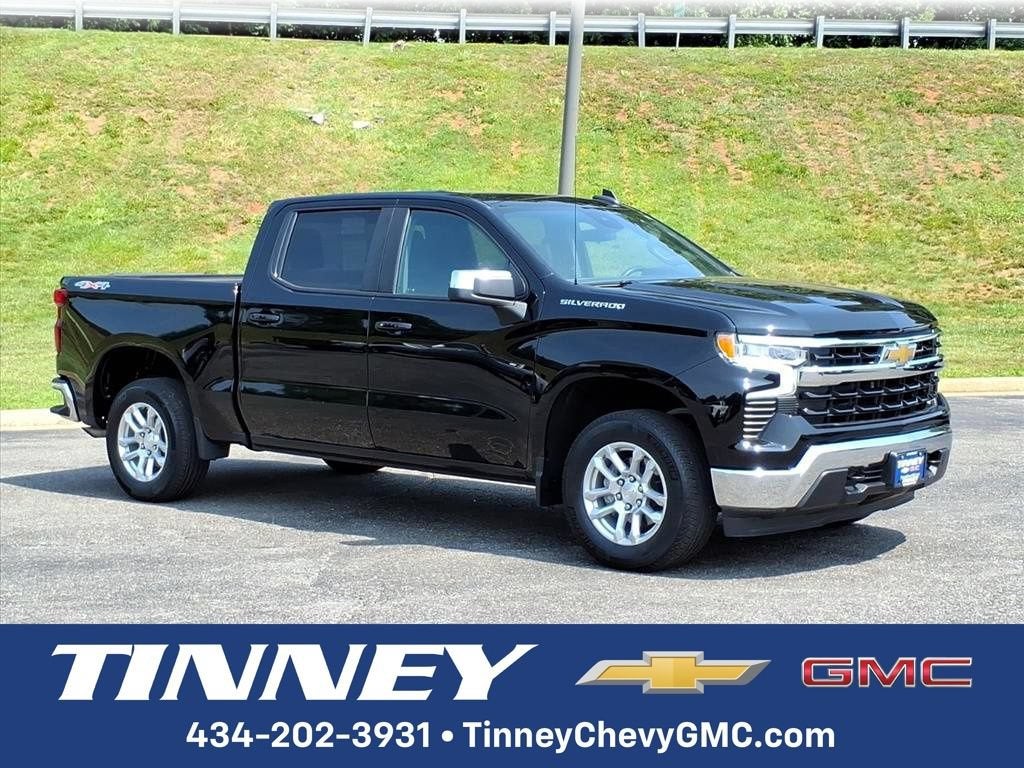 2023 Chevrolet Silverado 1500 LT (2FL) in Black — front three-quarter view