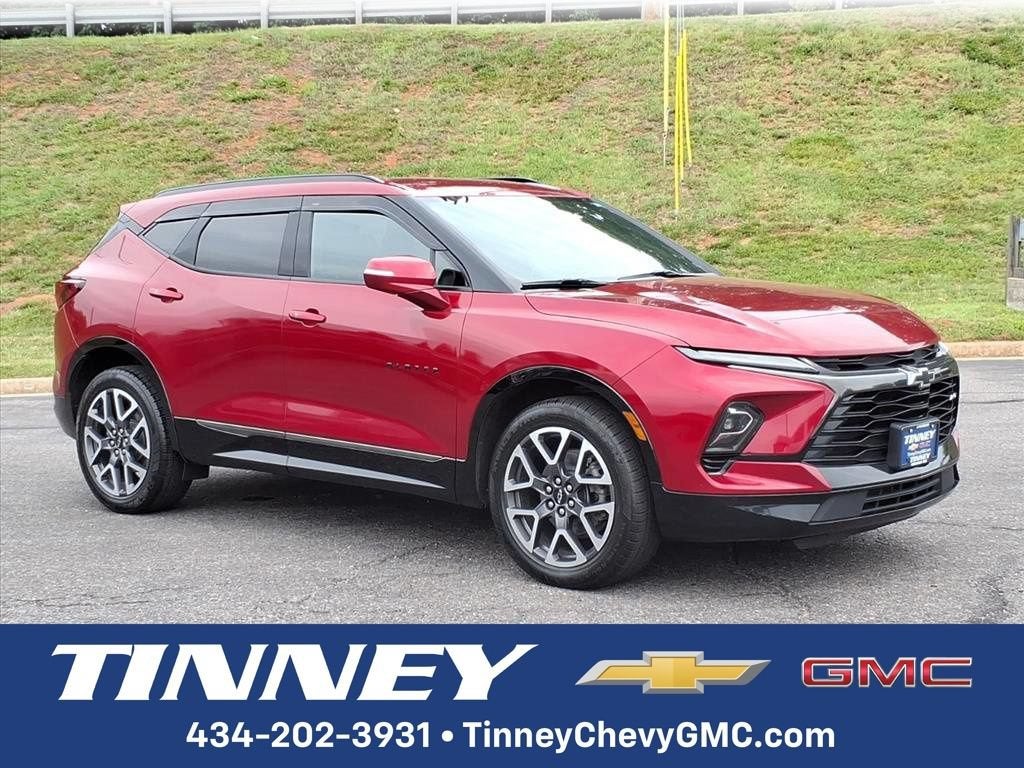 2023 Chevrolet Blazer RS in Radiant Red Tintcoat — front three-quarter view